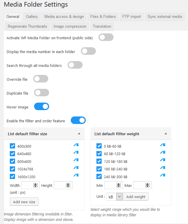 WP Media Folder - General Settings