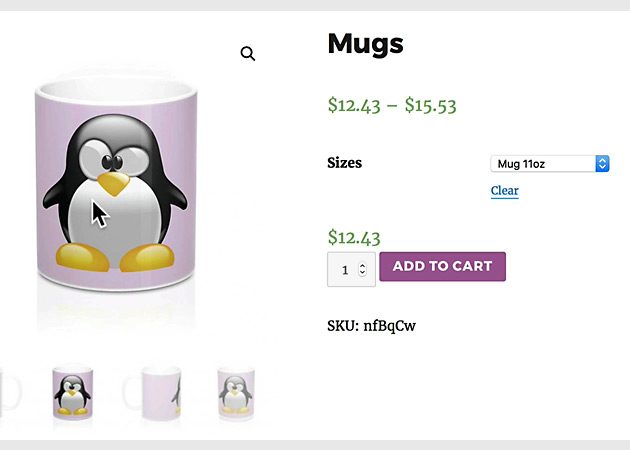Printify product on WooCommerce