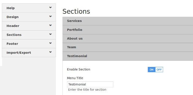 Modify sections