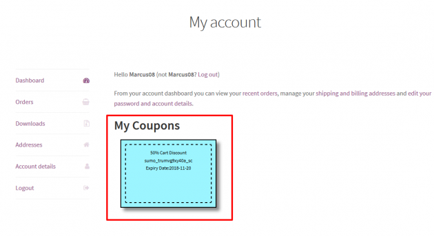 SUMO Coupons - WooCommerce Coupon System - Account Signup Coupon Settings