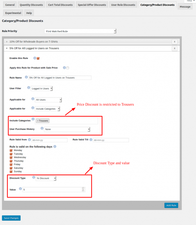 WooCommerce Dynamic Pricing - Category Product Admin Rule2