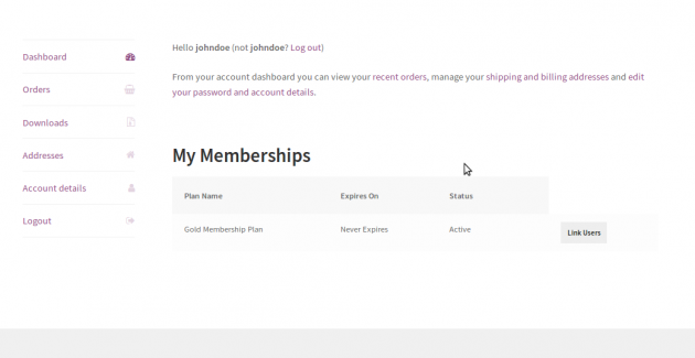 SUMO Memberships - My Account Page