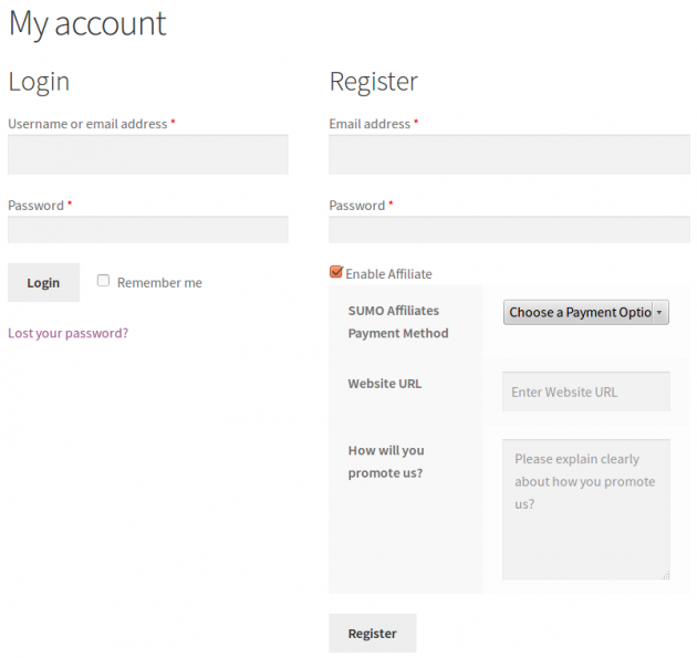 SUMO Affiliates - Affiliate Account Signup