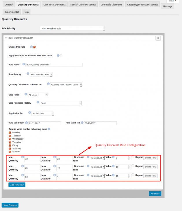WooCommerce Dynamic Pricing - Quantity Discounts Admin