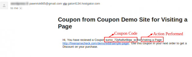 SUMO Coupons - WooCommerce Coupon System - Coupon URL Email Mode