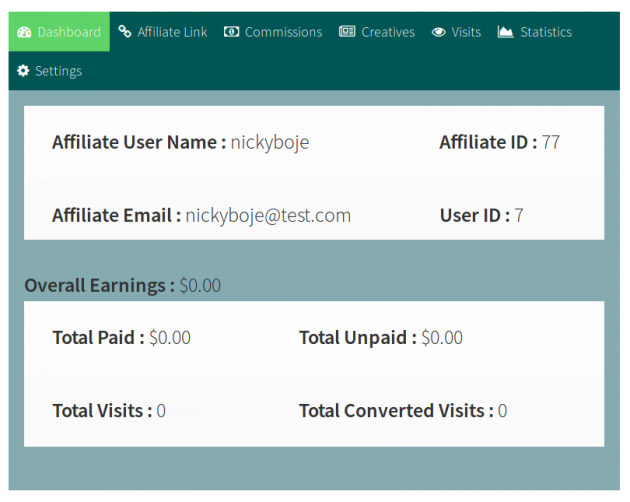 SUMO Affiliates - Frontend Affiliate Dashboard