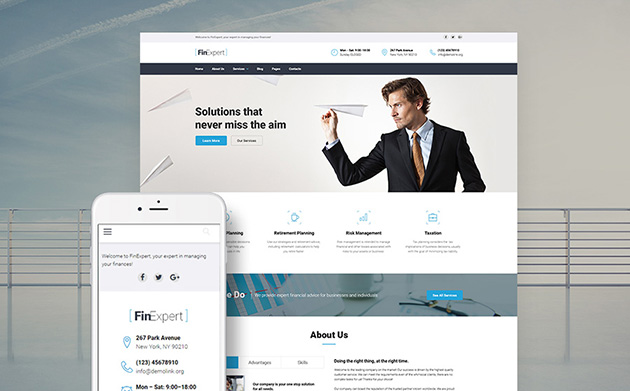 FinExpert - Financial Advisory Company Responsive WordPress Theme
