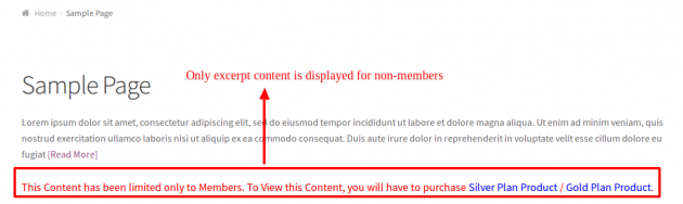 SUMO Memberhips - Page Excerpt Restriction