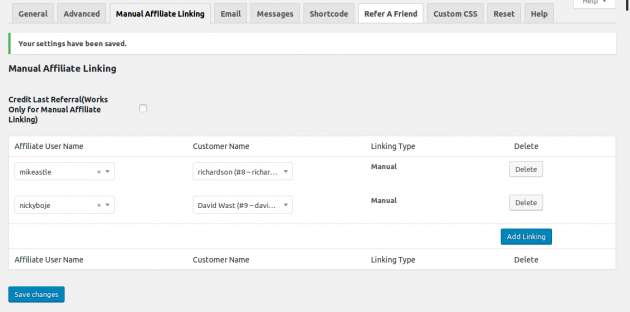 SUMO Affiliates - Manual Affiliate Linking