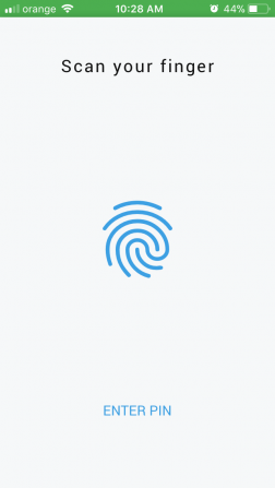 UNLOQ mobile app fingerprint