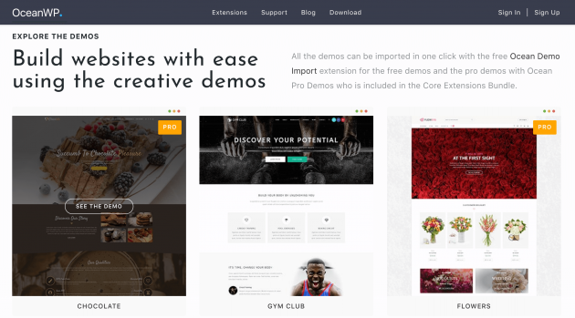 The OceanWP theme.