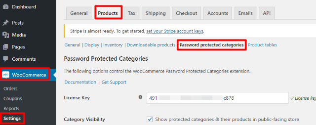 woocommerce password protected categories