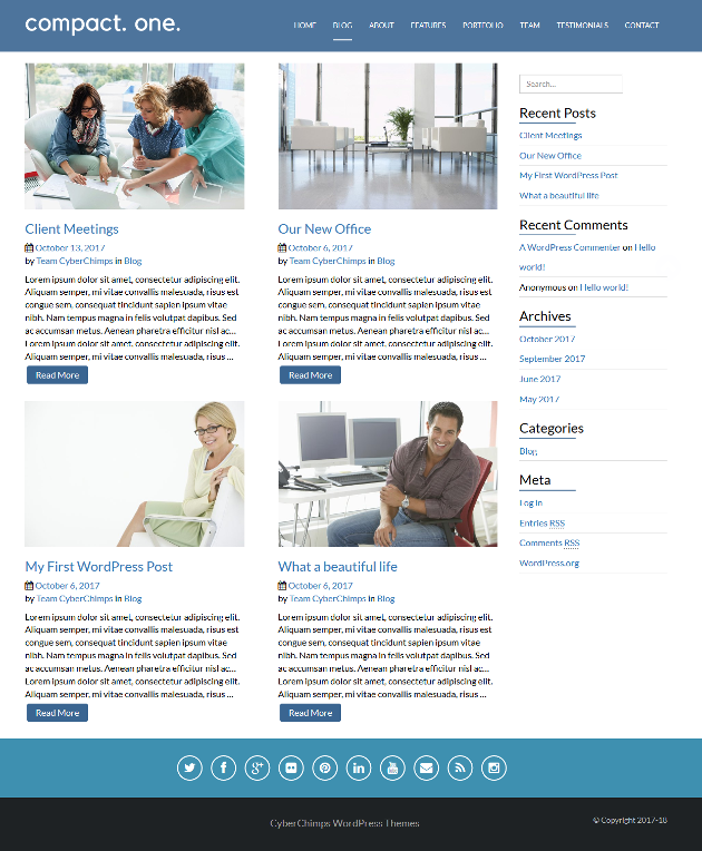 Compact One- Power-Packed Free One Page WordPress Theme-Blog