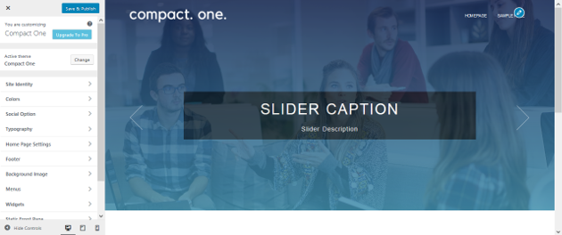 Compact One- Power-Packed Free One Page WordPress Theme-Customizer
