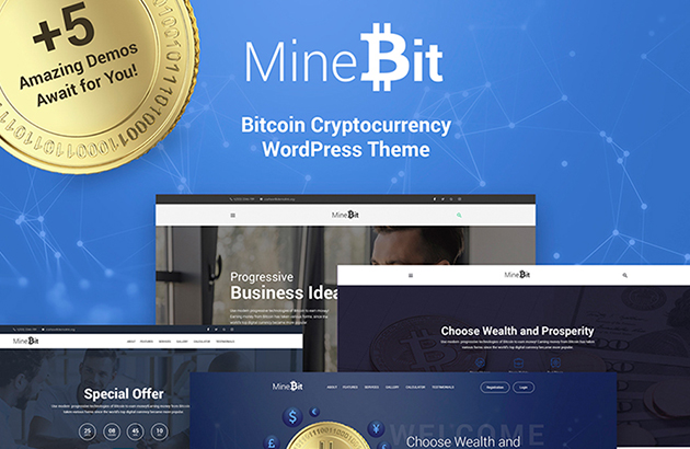 MineBit - Bitcoin Cryptocurrency WordPress Theme