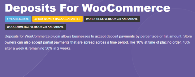 deposits for woocommerce review