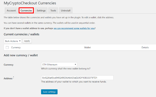 accepted cryptocurrencies