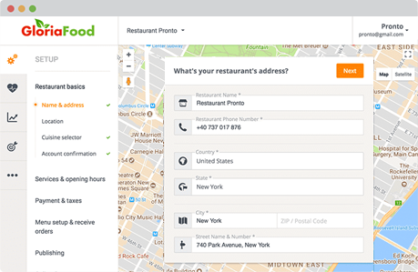 restaurant ordering system by gloriafood