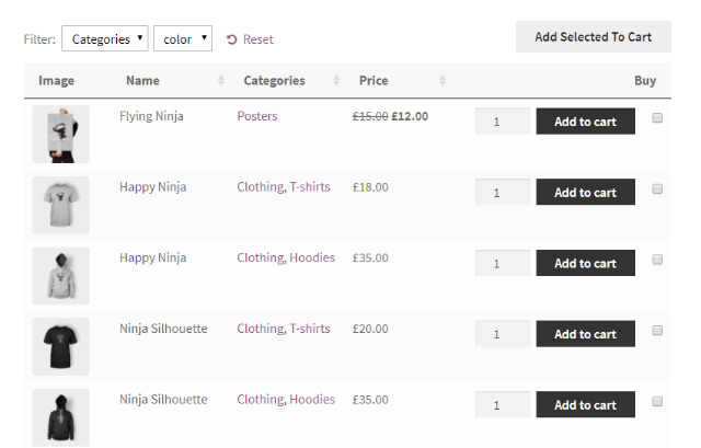 example of a woocommerce order form