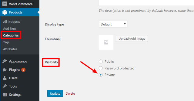 create private woocommerce sale