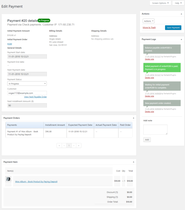 SUMO WooCommerce Deposits Payment Plans Plugin - Edit Payment Page Deposit Product