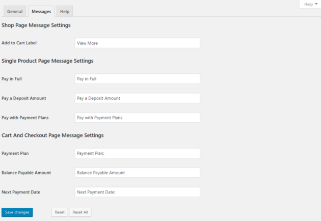 SUMO WooCommerce Deposits Payment Plans Plugin - Messages
