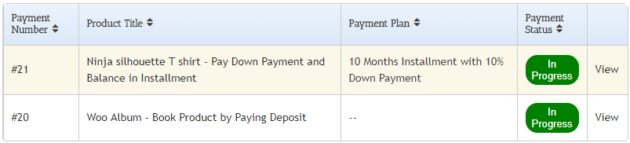 SUMO WooCommerce Deposits Payment Plans Plugin - My Payments