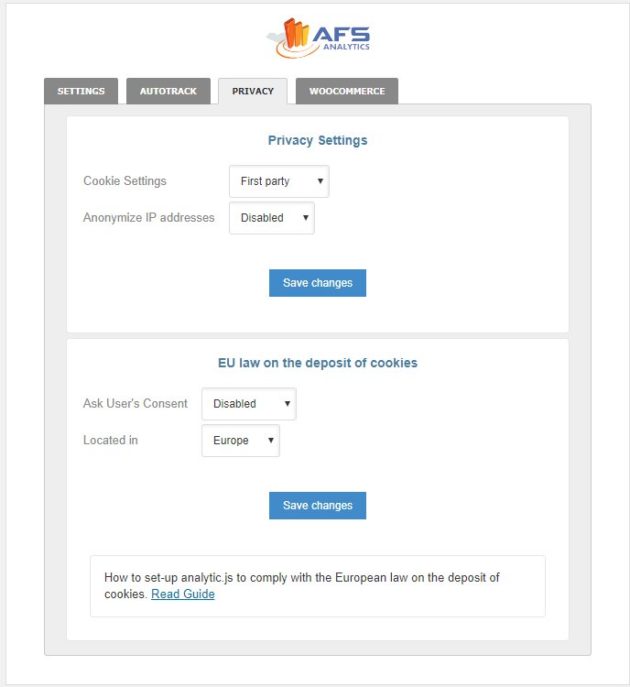 The Privacy Settings screen.