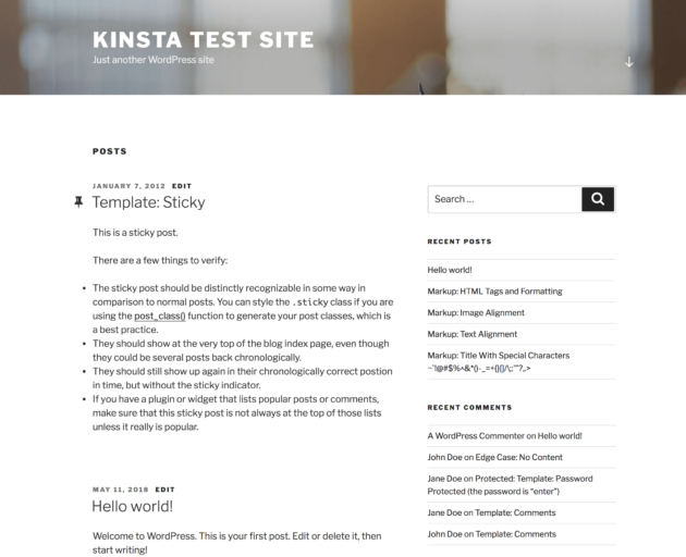 Our test site.