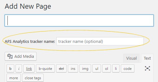 Defining a tracker name in a WordPress post.