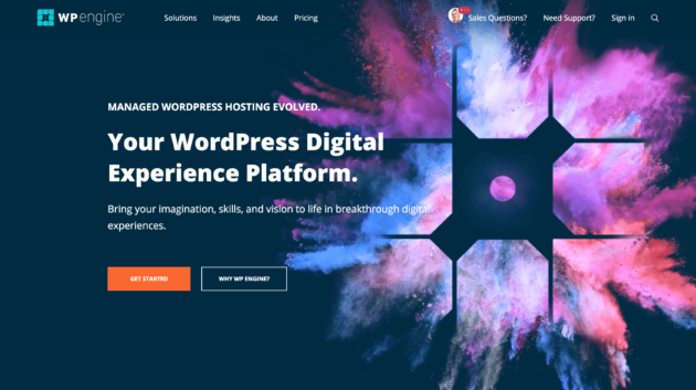 The WP Engine home page.