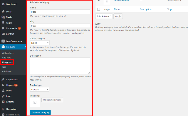 woocommerce product categories
