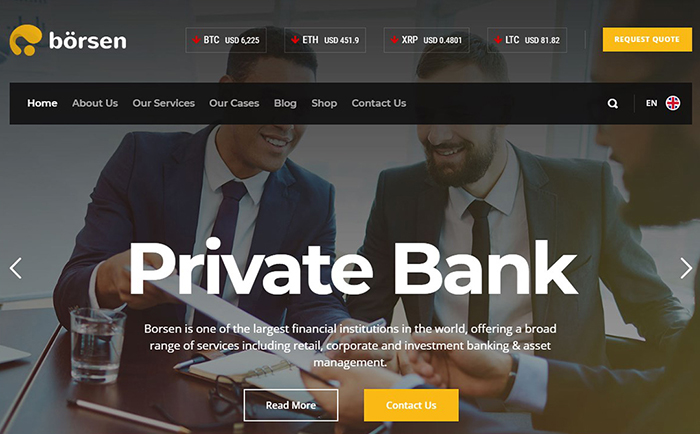 Borsen Crypto Currency & Finance WordPress Theme