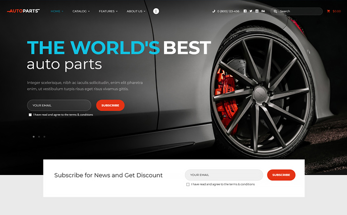 Car Parts Store & Auto Services WordPress Theme