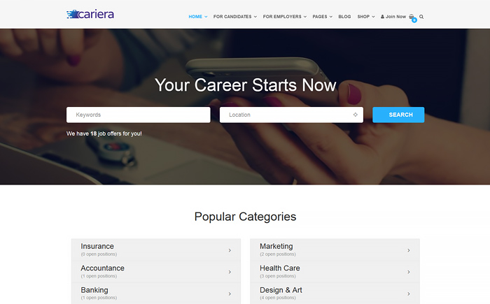 Cariera - Job Board WordPress Theme