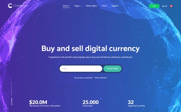Crypterium - Crypto Currency And ICO Landing Page WordPress Theme