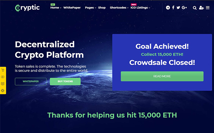 Cryptic - Cryptocurrency WordPress Theme