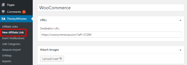 thirstyaffiliates interface