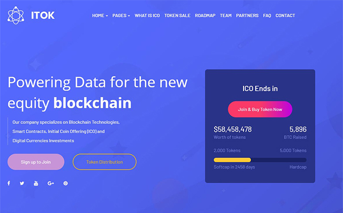 ITok - ICO and Cryptocurrency WordPress Theme