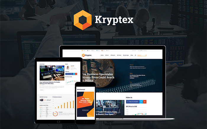 Kryptex | Cryptocurrency & Mining WordPress Theme