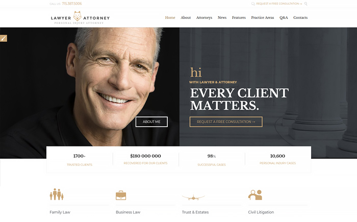 Lawyer & Attorney - Theme for Lawyers Attorneys and Law Firm