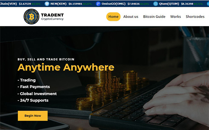 Tradent Cryptocurrency - Bitcoin, Cryptocurrency Theme