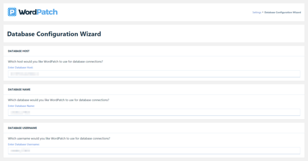 The WordPatch configuration wizard.