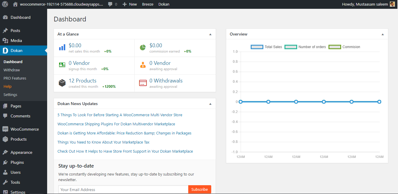 Dokan Dashboard