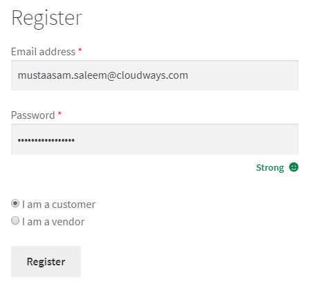 Register as a Customer