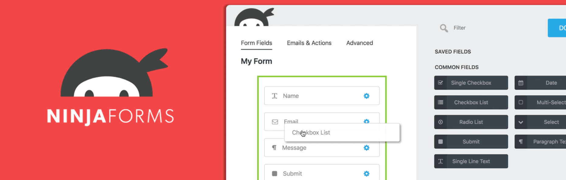 The Ninja Forms plugin.