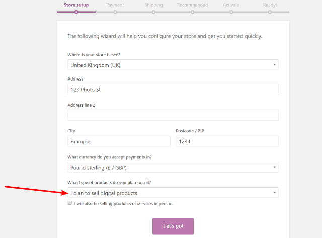 configure woocommerce photography website
