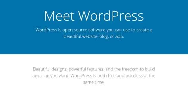 The WordPress.org home page.