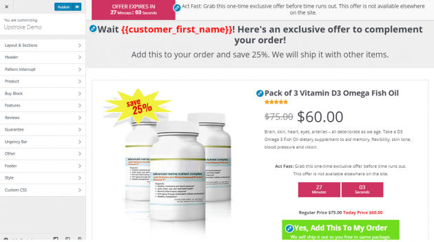 woocommerce one click upsell sales page