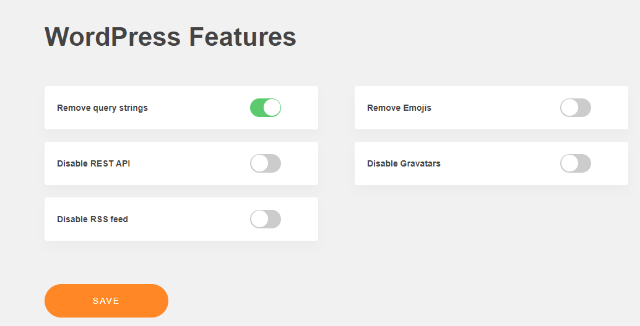 disable wordpress features